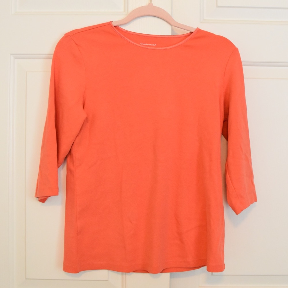 C&B 3/4 Sleeve Satin Trim Perfect Tee